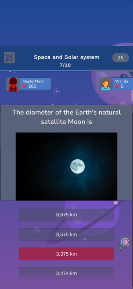 Space Knowledge Quiz 73.08 Screenshot