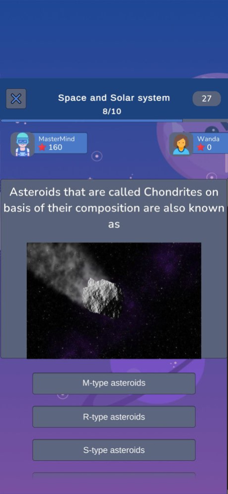 Space Knowledge Quiz 73.08 Screenshot