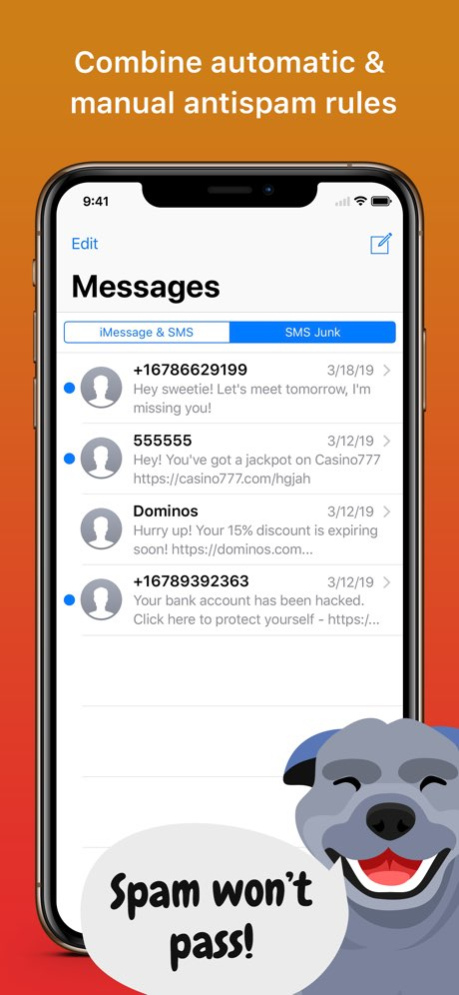 SpamHound SMS Spam Filter 2.2.1 Screenshot