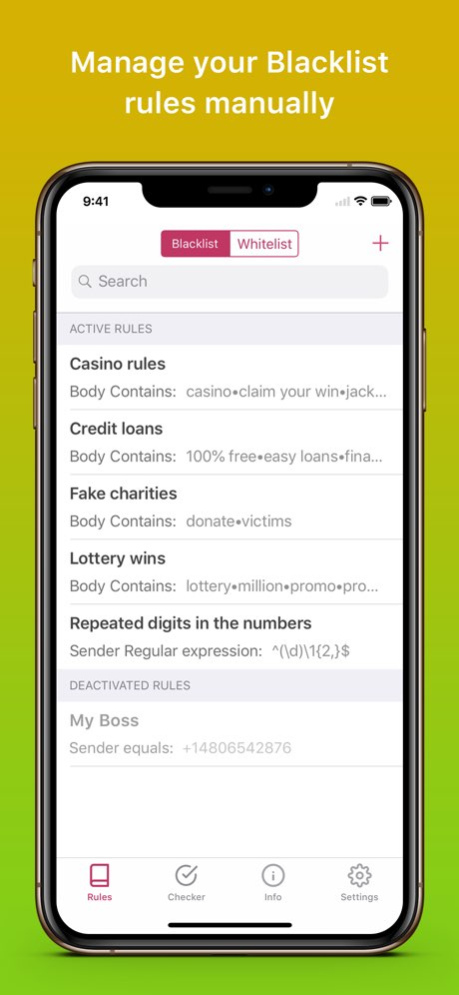 SpamHound SMS Spam Filter 2.2.1 Screenshot
