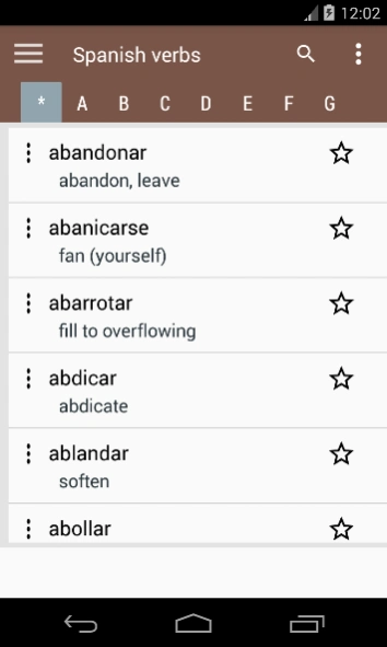 Spanish verb conjugation 3.8.00 Screenshot