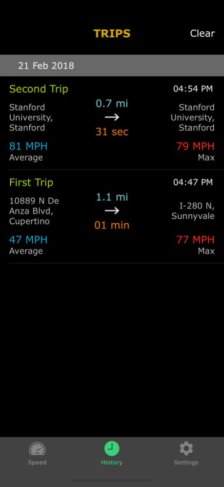 SpeedTracker App 1.2 Screenshot
