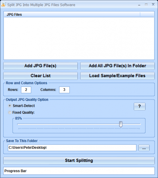Split JPG Into Multiple JPG Files Software 7.0 Screenshot