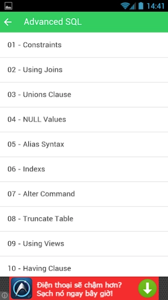 SQL Tutorial - Kiwi Learn 1.2.0 Screenshot