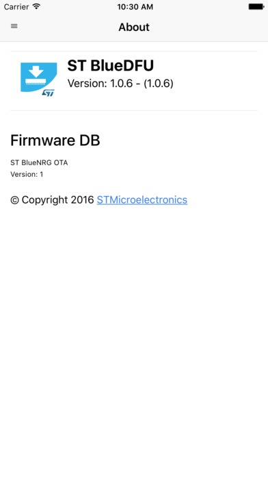 ST BlueDFU 1.0.9 Screenshot