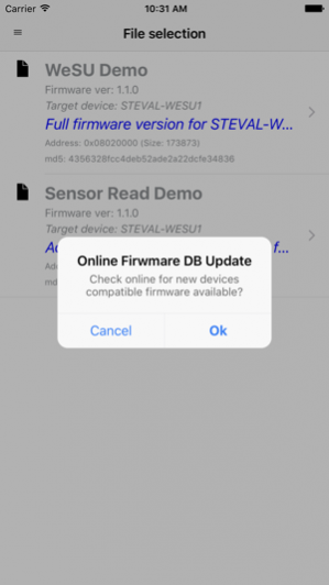 ST BlueDFU 1.0.9 Screenshot