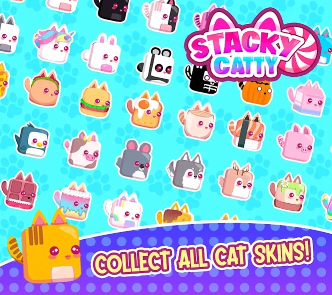 Stacky Cat kawaii runner Game 2.5 Screenshot