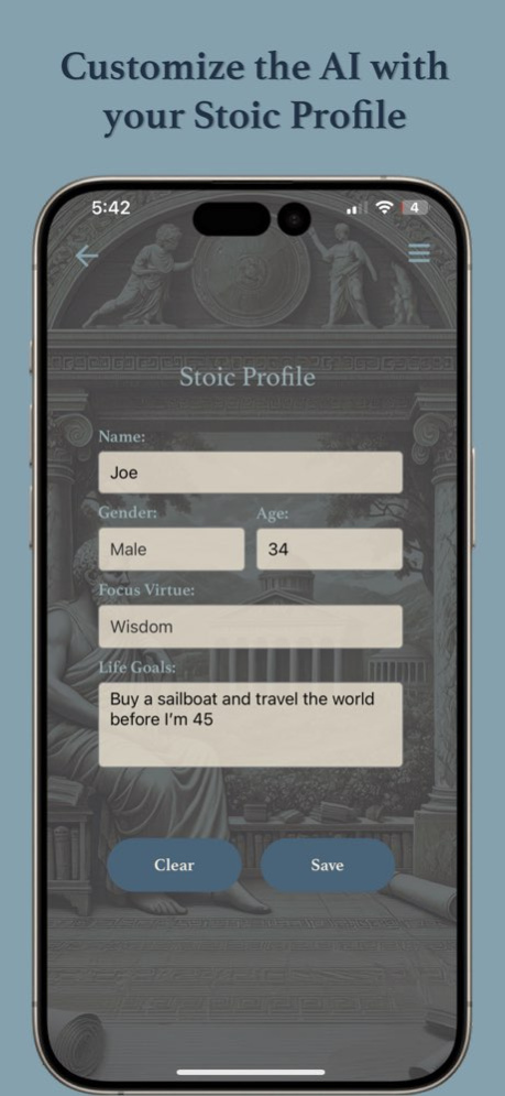 Stoic AI Daily Journal: Stoica 1.11 Screenshot