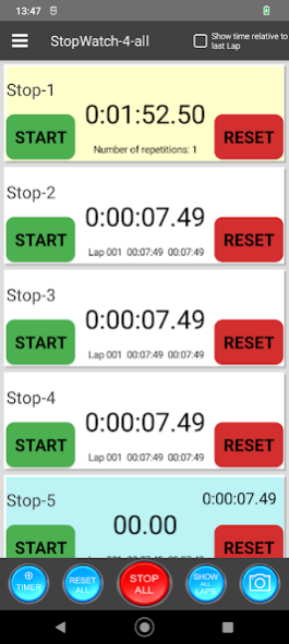 StopWatch 4 all Pro 3.60 Screenshot