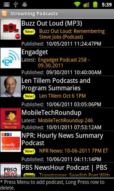 Streaming Podcasts 2.1.8 Screenshot