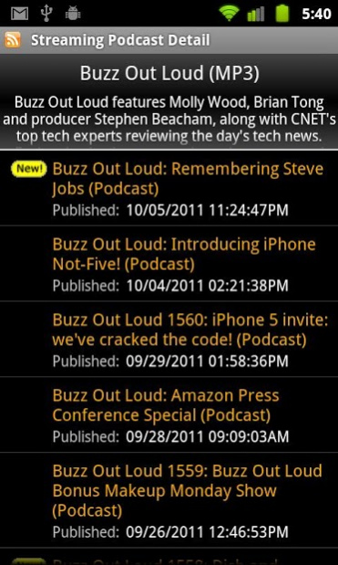 Streaming Podcasts 2.1.8 Screenshot