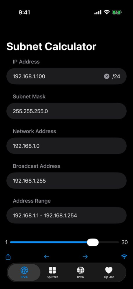 Subnet Calculator + 4.0 Screenshot
