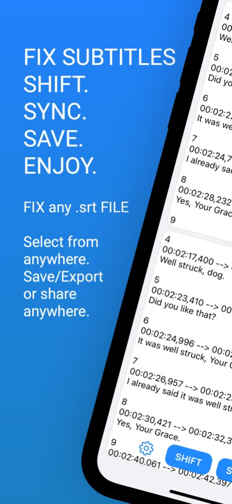 SubShifter - Fix subtitles SRT 2.1 Screenshot