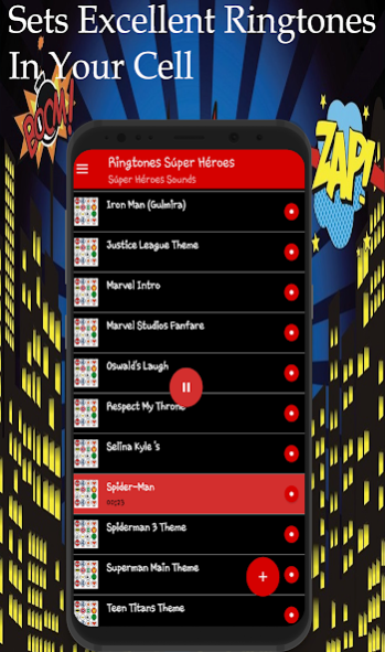 Superheros Ringtones 1.2 Screenshot
