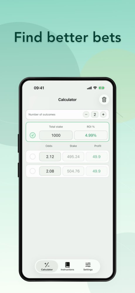 Surebet Stake Calculator 2.0.0 Screenshot