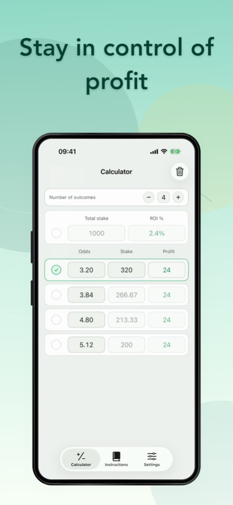 Surebet Stake Calculator 2.0.0 Screenshot