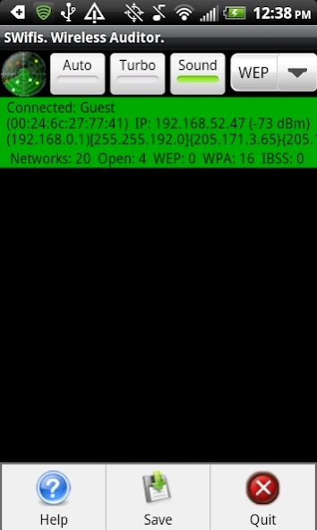 SWifis. Wireless WiFi Scanner. 1.1 Screenshot