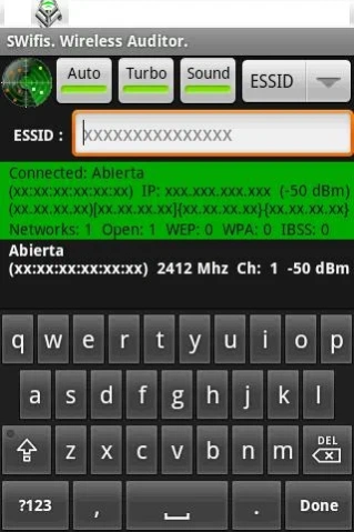 SWifis. Wireless WiFi Scanner. 1.1 Screenshot