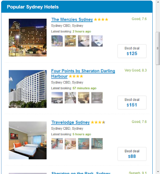 Sydney Hotels 28.0 Screenshot