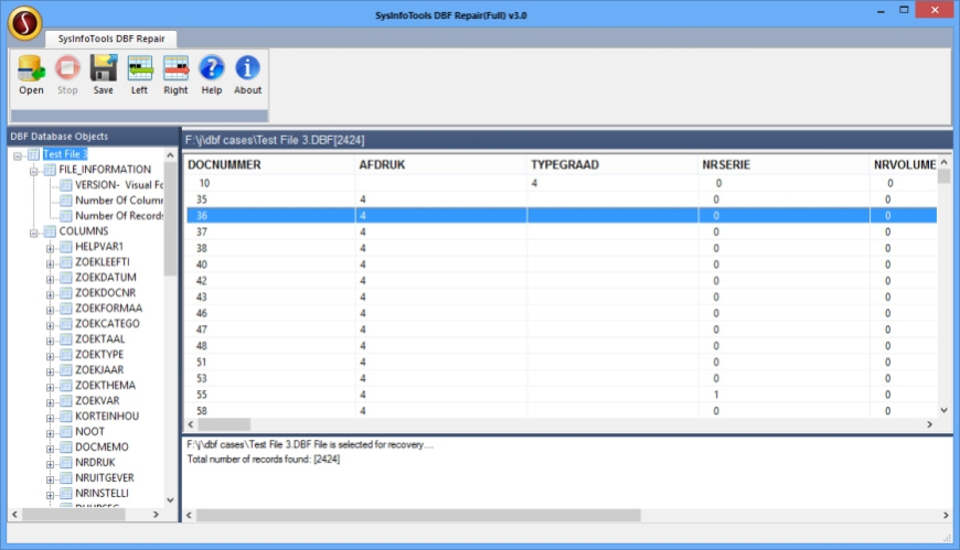 SysInfoTools DBF Recovery 3.0 Screenshot