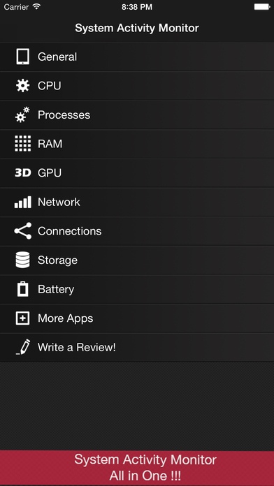 System Activity Monitor - All in one 1.3 Screenshot