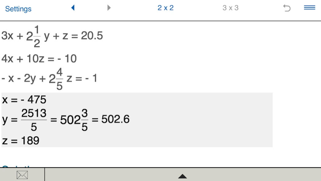 System of Equations Solver 3.2.8 Screen Records 3