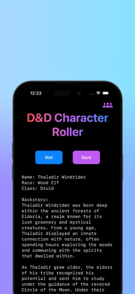 Dungeon Character Roller AI 1.0.9 Screenshot