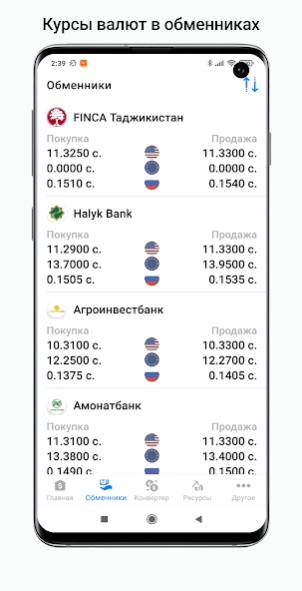 Tajikistan exchange rates 2.2.3 Screenshot