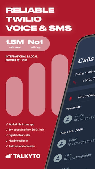 Talkyto - Twilio Calls & SMS 8.5.1 Screenshot