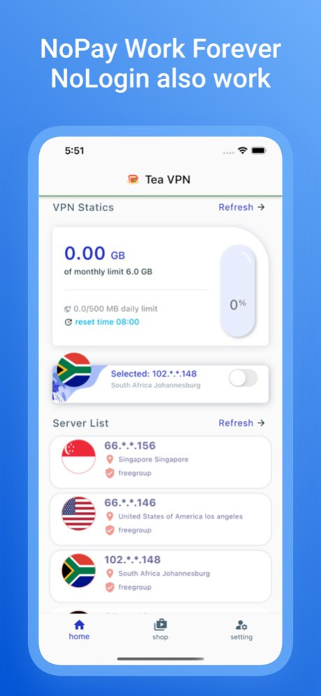 Tea VPN: Super VPN Since 2019 1.0.8 Screenshot
