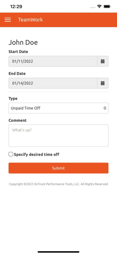 TeamWork OnTrack 2.0.22 Screenshot