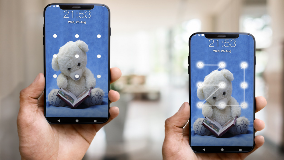 Teddy Bear Pattern Lock Screen 15.7 Screenshot