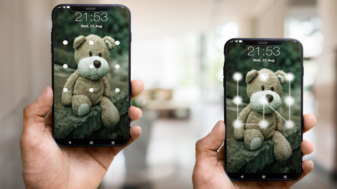 Teddy Bear Pattern Lock Screen 15.7 Screenshot