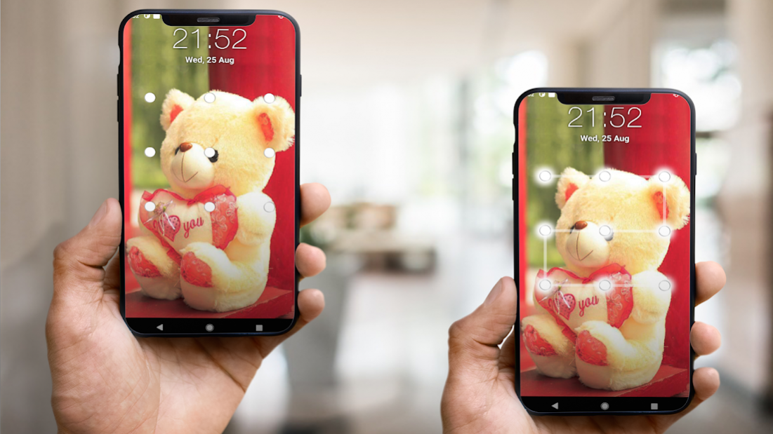 Teddy Bear Pattern Lock Screen 15.7 Screenshot