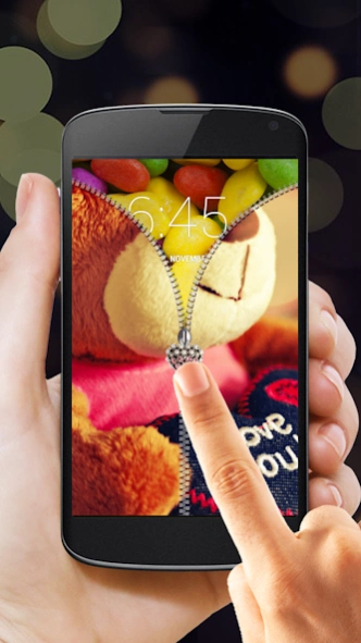 Teddy Bear Zipper Lock Screen 60.5 Screenshot