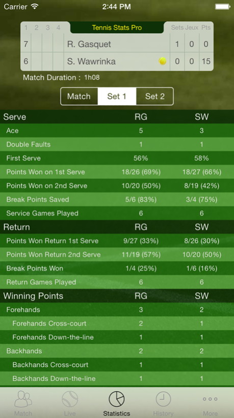 Tennis Stats Pro 2.2.6 Screenshot