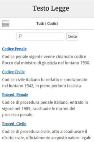 Testo Legge: Codici Italiani 1.0 Screenshot