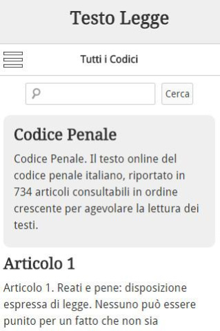 Testo Legge: Codici Italiani 1.0 Screenshot