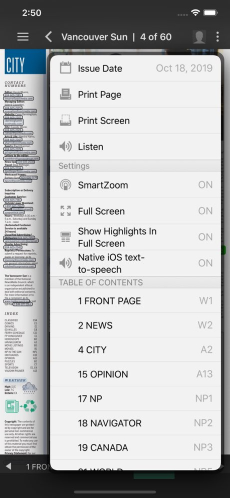 The Vancouver Sun ePaper 8.3 Screenshot
