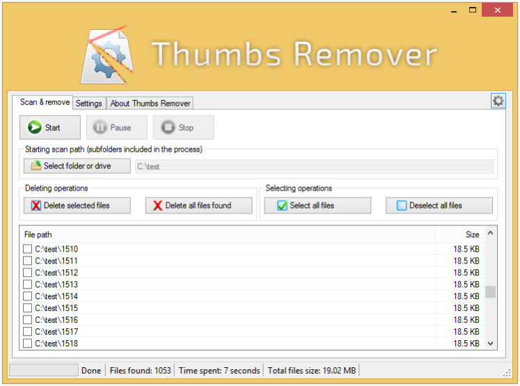 Thumbs Remover 1.7.0.300 Screenshot