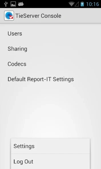 TieServer Console  Screenshot