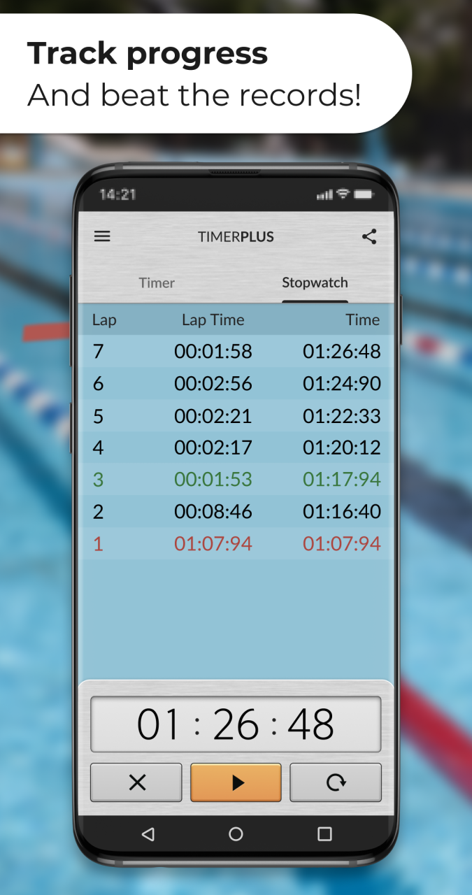 Timer Plus Free with Stopwatch 1.8.6h Screenshot