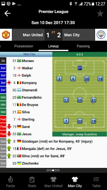TLS Soccer -- Premier Live Opta Stats 2019/2020 2.15 Screenshot