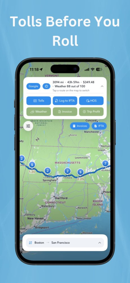 Toll Calculator GPS Navigation 8.4 Screenshot
