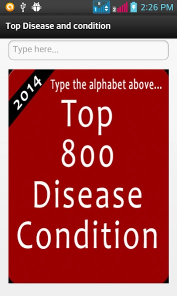 Top 800 Disease Condition 1.1.0 Screenshot