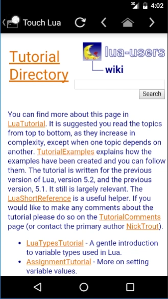 Touch Lua 1.2.5 Screenshot