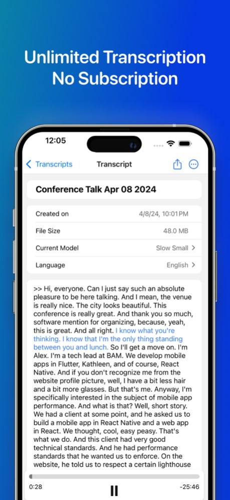 Transcribe Best 1.3.0 Screenshot