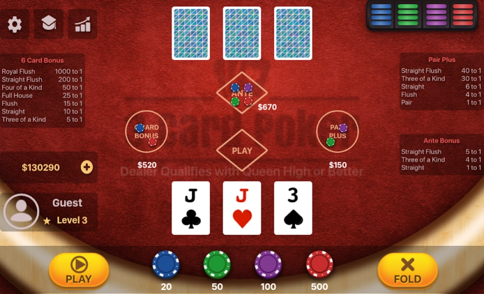 Three Card Poker 2.2.7 Screenshot