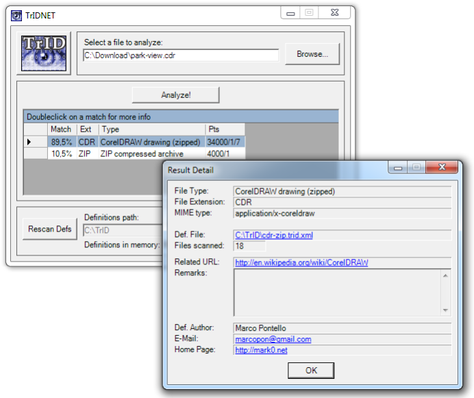 TrIDNet 1.95 Screen Views 1