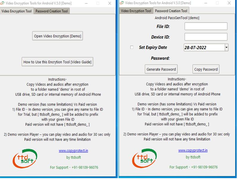 ttdsoft Android Video Encryption Tool 5.0.0 Screenshot